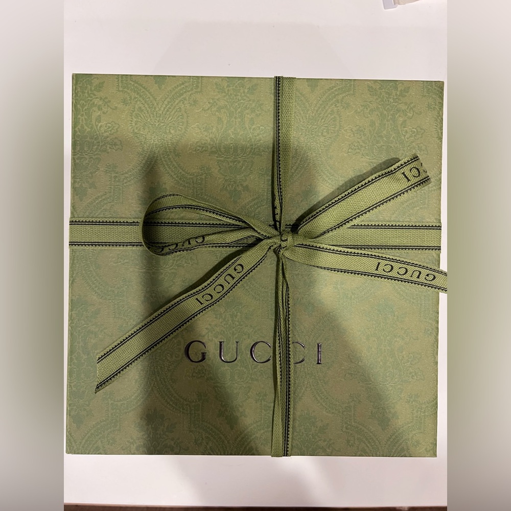 Gucci gift box with ribbon and dustbag. Was for a new belt.
